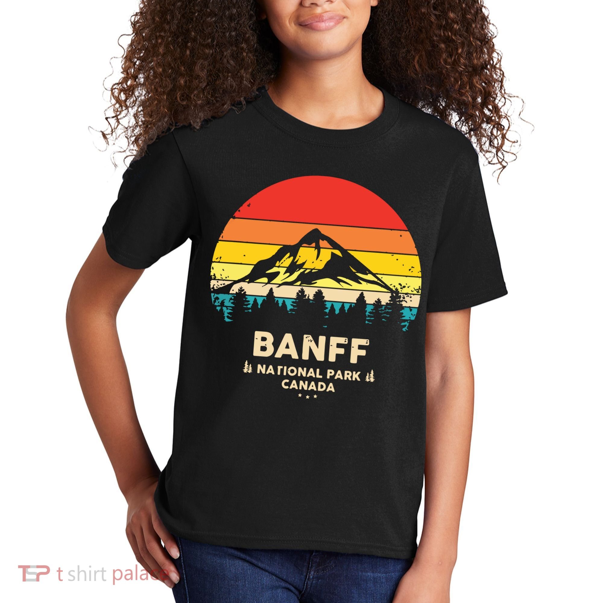 Banff Canadian National Park Retro Souvenir Kids T-Shirt