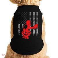Baseball Catcher On American Flag Baseball Catcher Flag Doggie Tank thumb 0