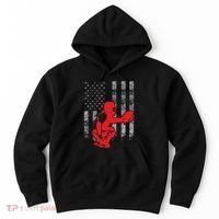 Baseball Catcher On American Flag Baseball Catcher Flag Hoodie thumb 0