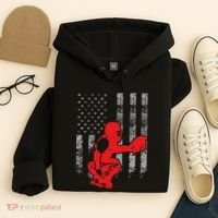 Baseball Catcher On American Flag Baseball Catcher Flag Hoodie thumb 4