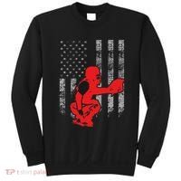 Baseball Catcher On American Flag Baseball Catcher Flag Sweatshirt thumb 0