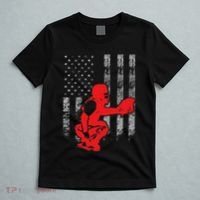 Baseball Catcher On American Flag Baseball Catcher Flag T-Shirt thumb 5