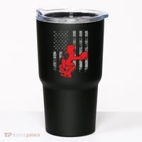 Baseball Catcher On American Flag Baseball Catcher Flag Tumbler thumb 0