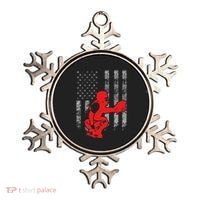 Baseball Catcher On American Flag Baseball Catcher Flag Ornament thumb 0