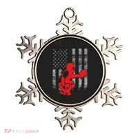 Baseball Catcher On American Flag Baseball Catcher Flag Ornament thumb 0