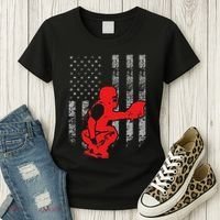 Baseball Catcher On American Flag Baseball Catcher Flag Women's T-Shirt thumb 3