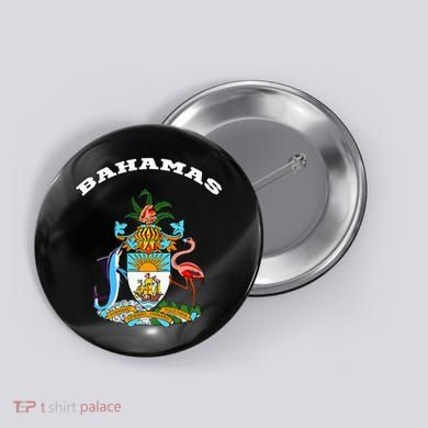 Bahamas Coat of Arms Souvenir Gift Flag Bahamians Button