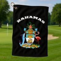 Bahamas Coat of Arms Souvenir Gift Flag Bahamians Golf Towel thumb 1
