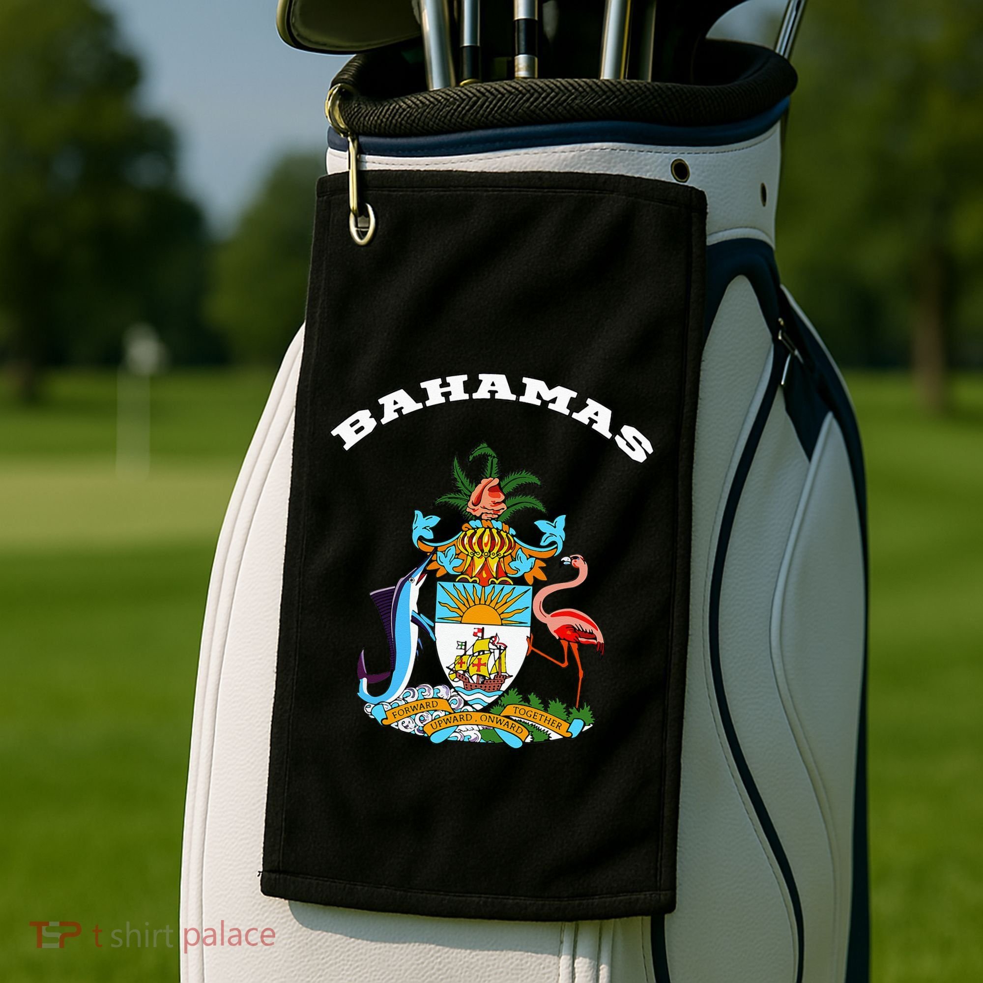 Bahamas Coat of Arms Souvenir Gift Flag Bahamians Golf Towel