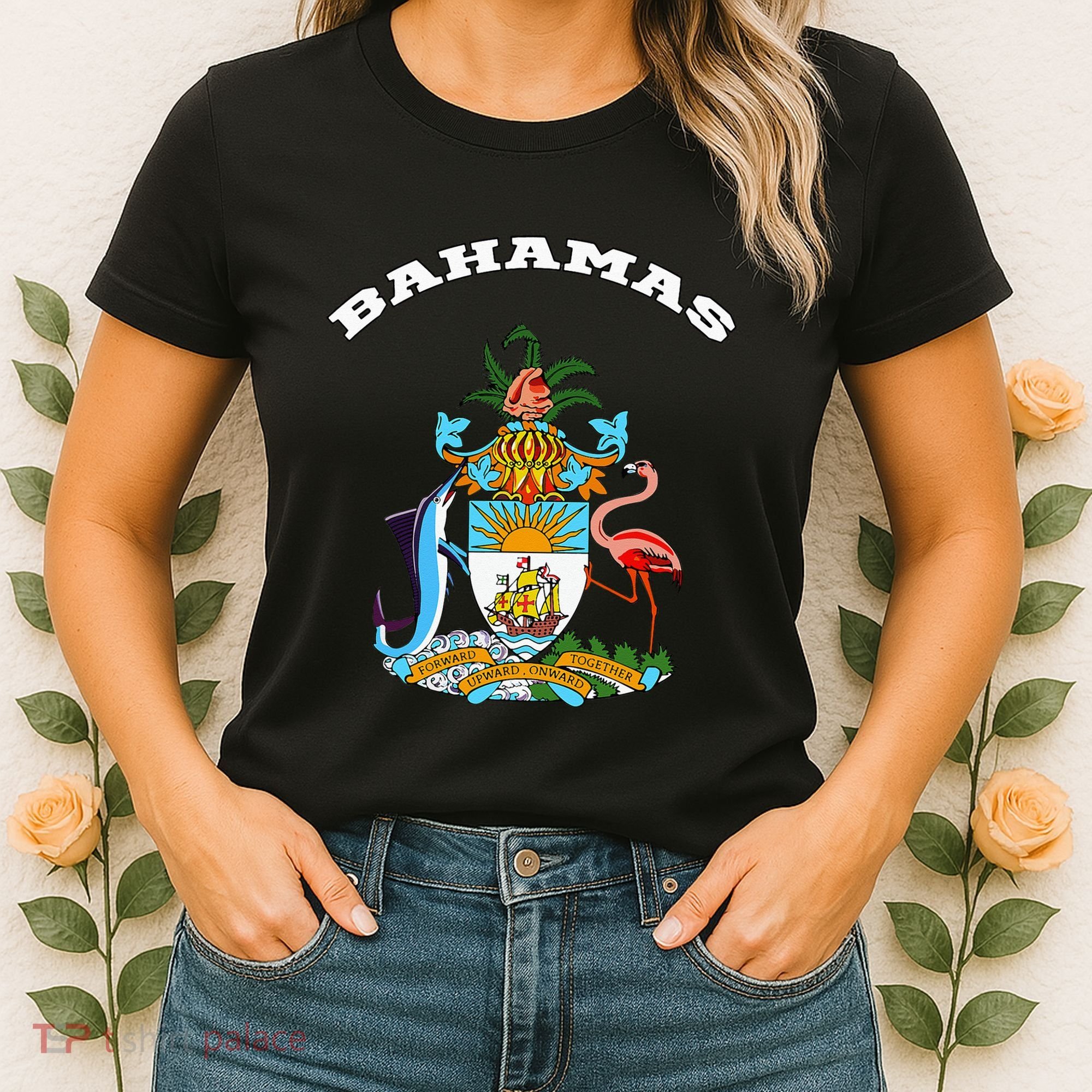 Bahamas Coat of Arms Souvenir Gift Flag Bahamians Women's T-Shirt