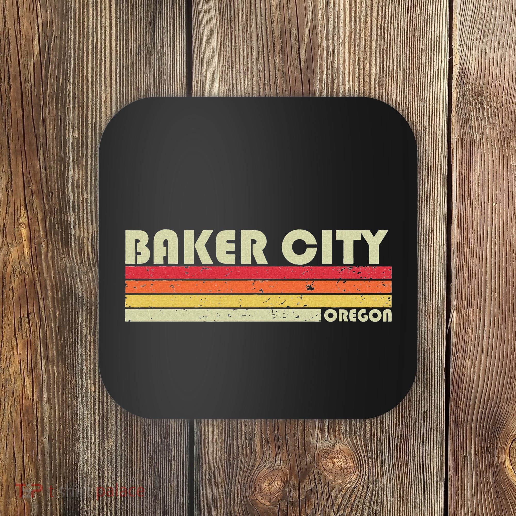 Baker City Or Oregon Funny City Home Root Gift Retro 70s 80s Coaster