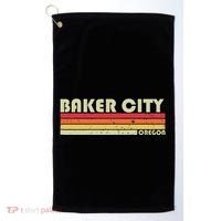 Baker City Or Oregon Funny City Home Root Gift Retro 70s 80s Golf Towel thumb 0