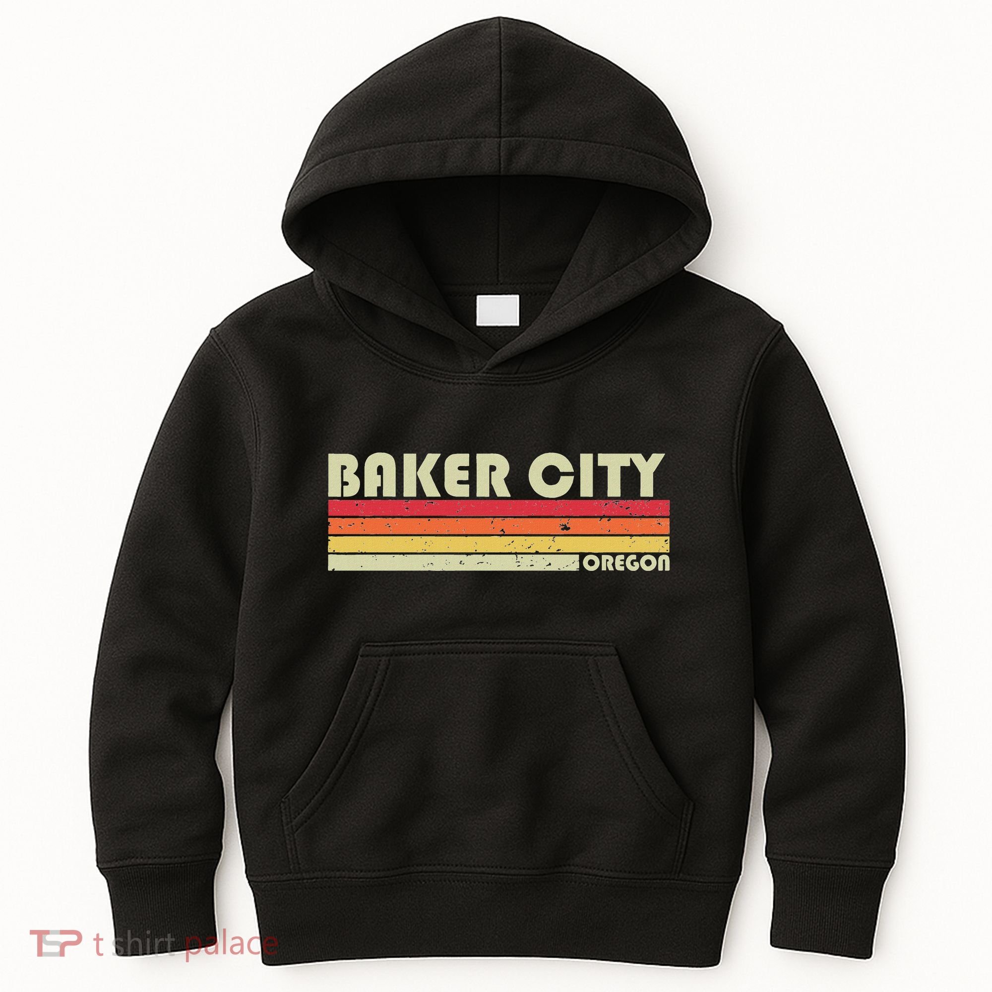 Baker City Or Oregon Funny City Home Root Gift Retro 70s 80s Kids Hoodie