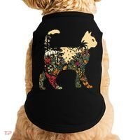 Boho Cat Plants Nature Trees Wild Flowers Graphic Doggie Tank thumb 0