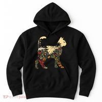 Boho Cat Plants Nature Trees Wild Flowers Graphic Hoodie thumb 0