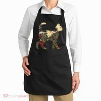 Boho Cat Plants Nature Trees Wild Flowers Graphic Apron thumb 2