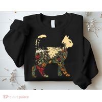 Boho Cat Plants Nature Trees Wild Flowers Graphic Sweatshirt thumb 2