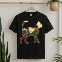 Boho Cat Plants Nature Trees Wild Flowers Graphic T-Shirt thumb 2