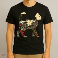 Boho Cat Plants Nature Trees Wild Flowers Graphic T-Shirt thumb 3