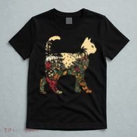 Boho Cat Plants Nature Trees Wild Flowers Graphic T-Shirt thumb 5