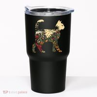 Boho Cat Plants Nature Trees Wild Flowers Graphic Tumbler thumb 0