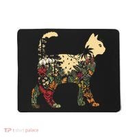 Boho Cat Plants Nature Trees Wild Flowers Graphic Mousepad thumb 0