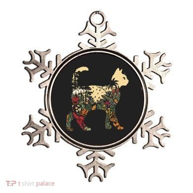 Boho Cat Plants Nature Trees Wild Flowers Graphic Ornament