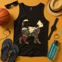 Boho Cat Plants Nature Trees Wild Flowers Graphic Tank Top thumb 4