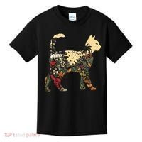 Boho Cat Plants Nature Trees Wild Flowers Graphic Kids T-Shirt thumb 0