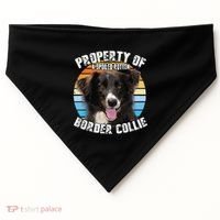 Border Collie Property Of Cute Dog USA-Made Doggie Bandana thumb 0
