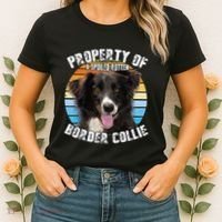 Border Collie Property Of Cute Dog Women's T-Shirt thumb 2