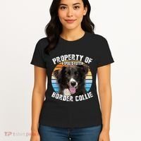 Border Collie Property Of Cute Dog Women's T-Shirt thumb 4