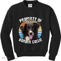 Border Collie Property Of Cute Dog Kids Sweatshirt thumb 0