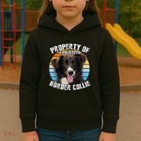 Border Collie Property Of Cute Dog Kids Hoodie thumb 3
