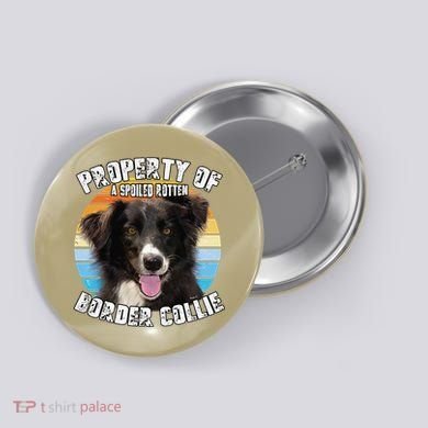 Border Collie Property Of Cute Dog Button