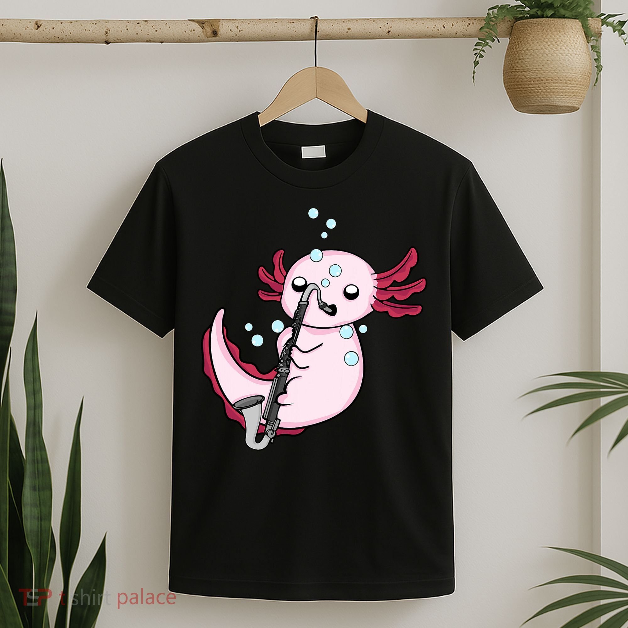Bass Clarinet Player  Axolotl Music Lover Bass Clarinet T-Shirt