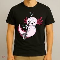 Bass Clarinet Player  Axolotl Music Lover Bass Clarinet T-Shirt thumb 3