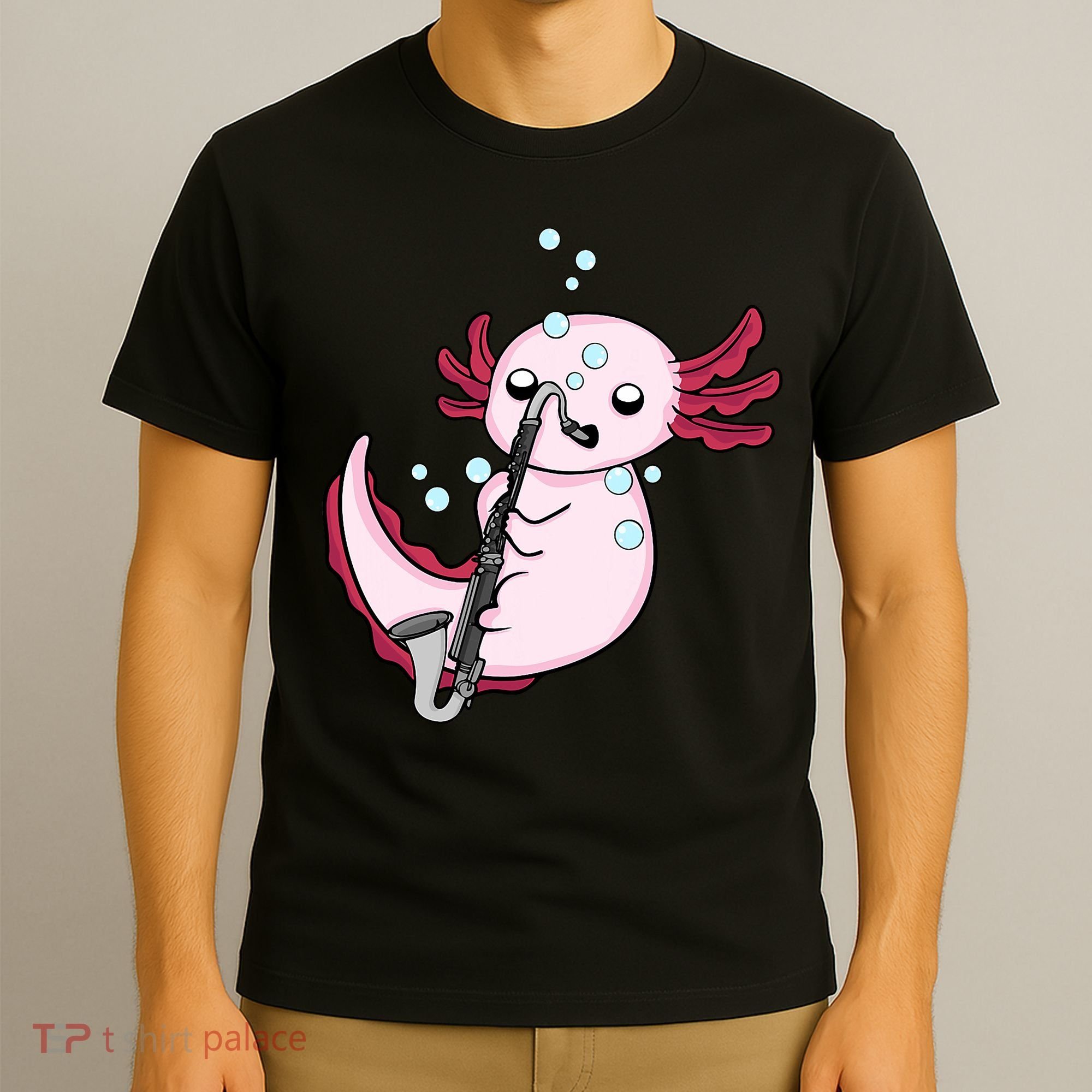 Bass Clarinet Player  Axolotl Music Lover Bass Clarinet T-Shirt