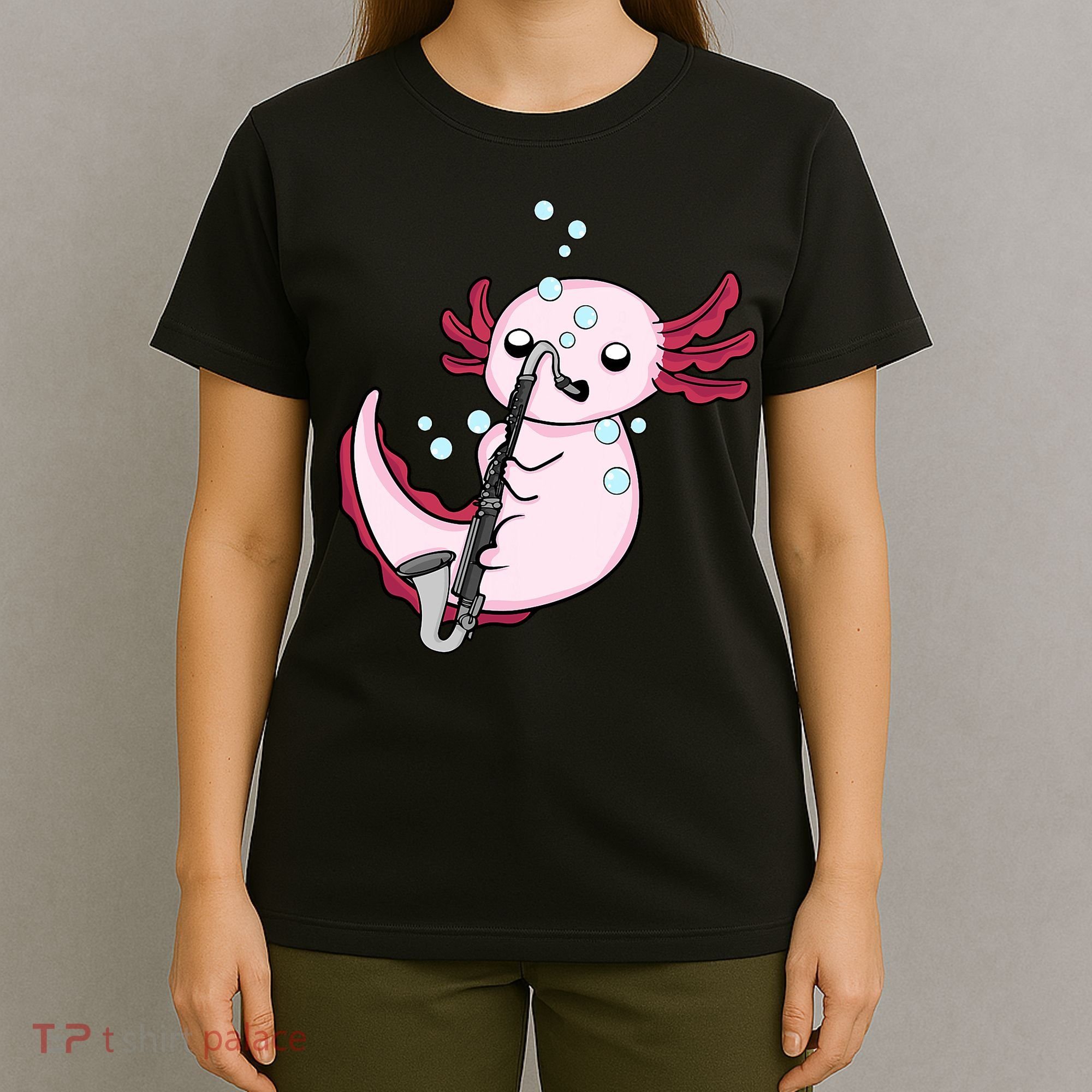 Bass Clarinet Player  Axolotl Music Lover Bass Clarinet T-Shirt