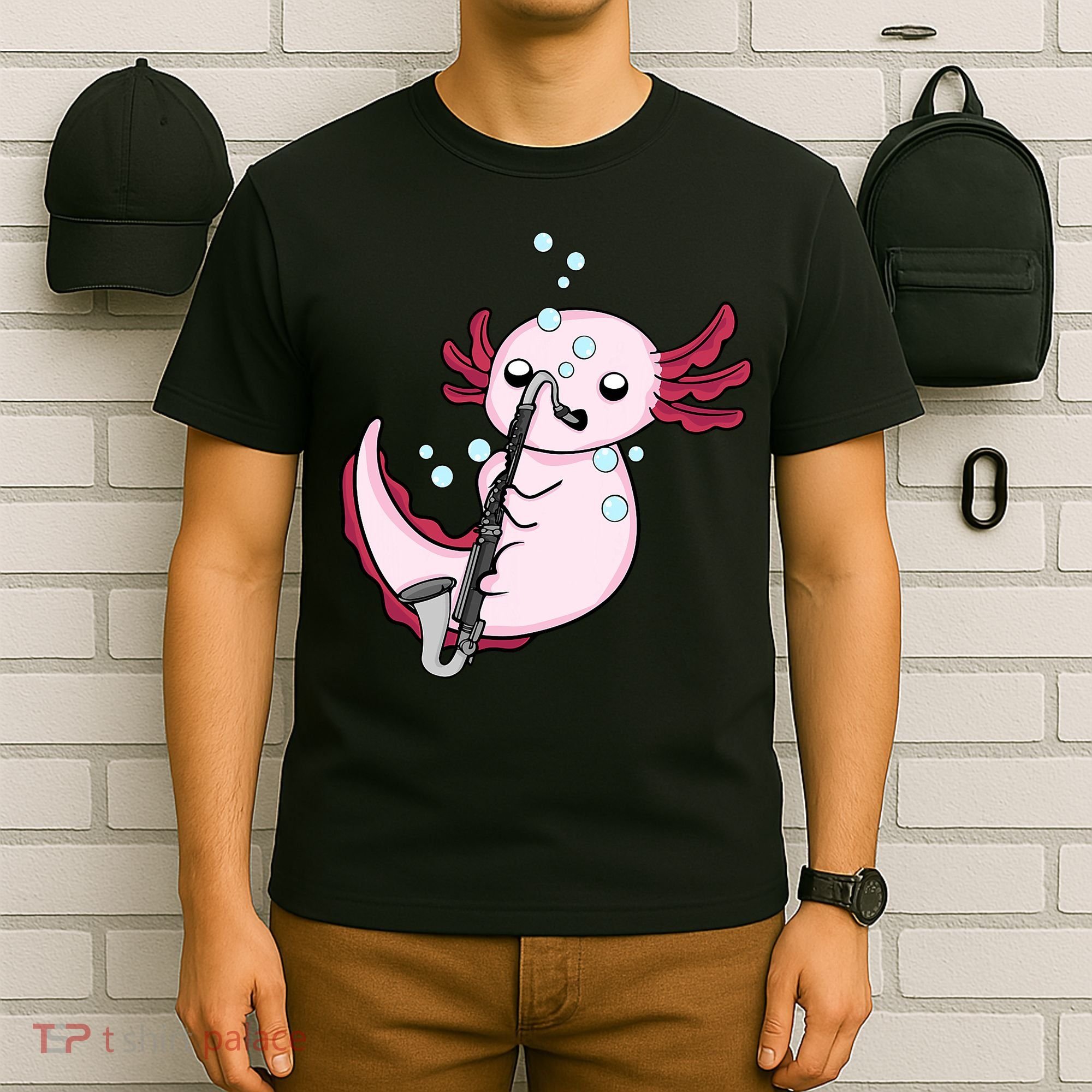 Bass Clarinet Player  Axolotl Music Lover Bass Clarinet T-Shirt