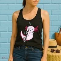 Bass Clarinet Player  Axolotl Music Lover Bass Clarinet Women's Tank Top thumb 2