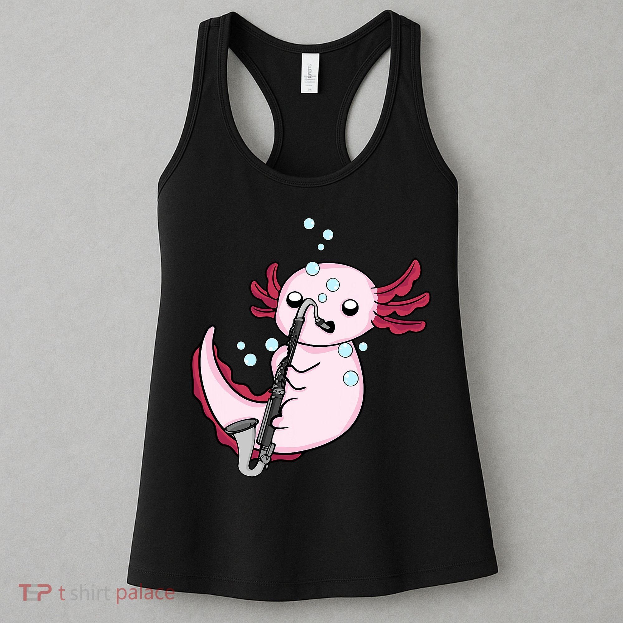 Bass Clarinet Player  Axolotl Music Lover Bass Clarinet Women's Tank Top