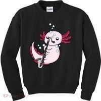 Bass Clarinet Player  Axolotl Music Lover Bass Clarinet Kids Sweatshirt thumb 0