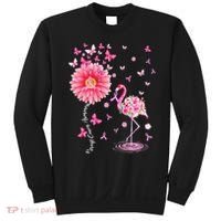 Breast Cancer Pink Flamingo Daisy Awareness Ribbon Sweatshirt thumb 0