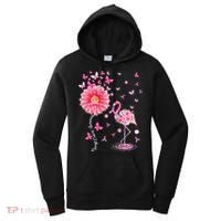 Breast Cancer Pink Flamingo Daisy Awareness Ribbon Women's Hoodie thumb 0
