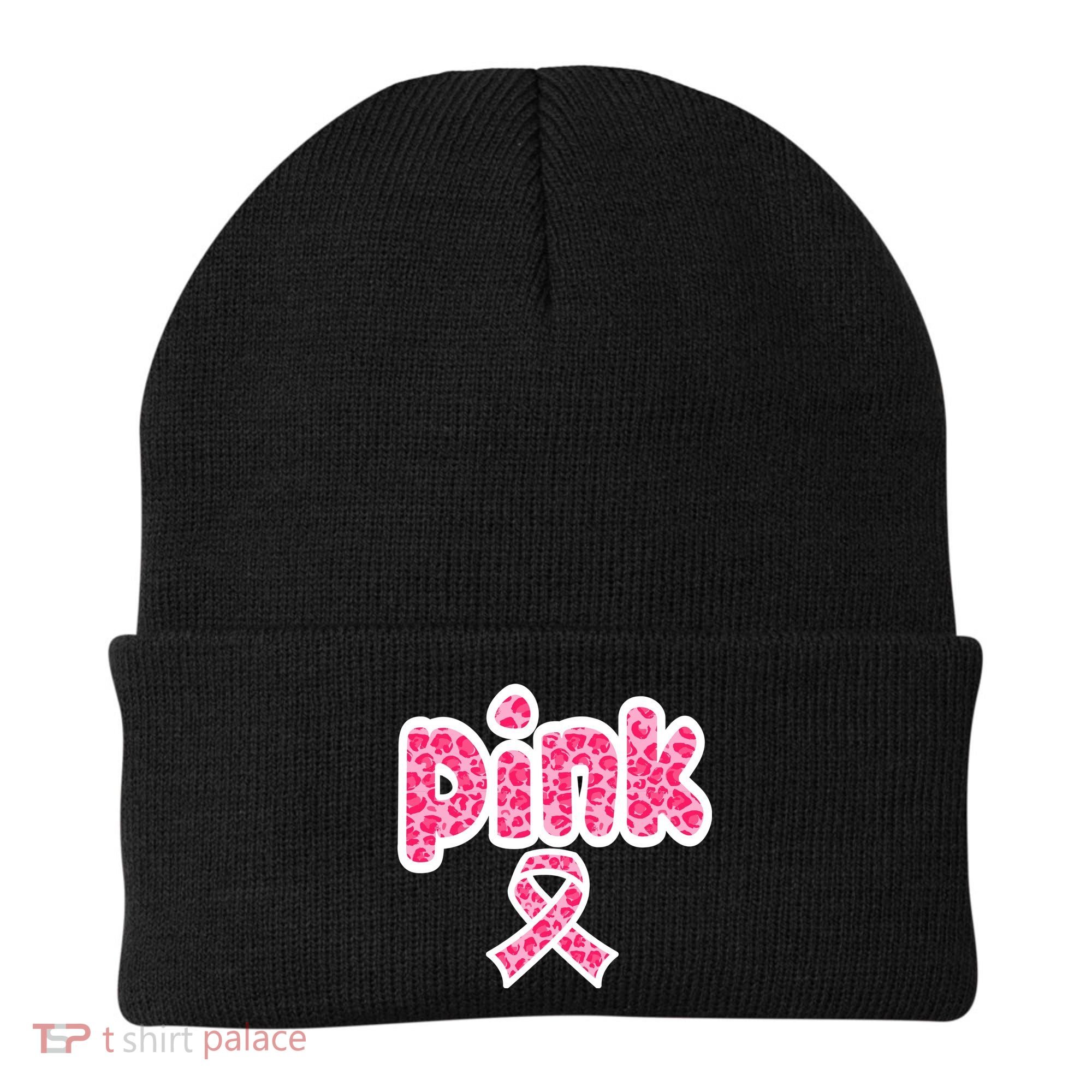 Breast Cancer Pink Ribbon Awareness Beanie