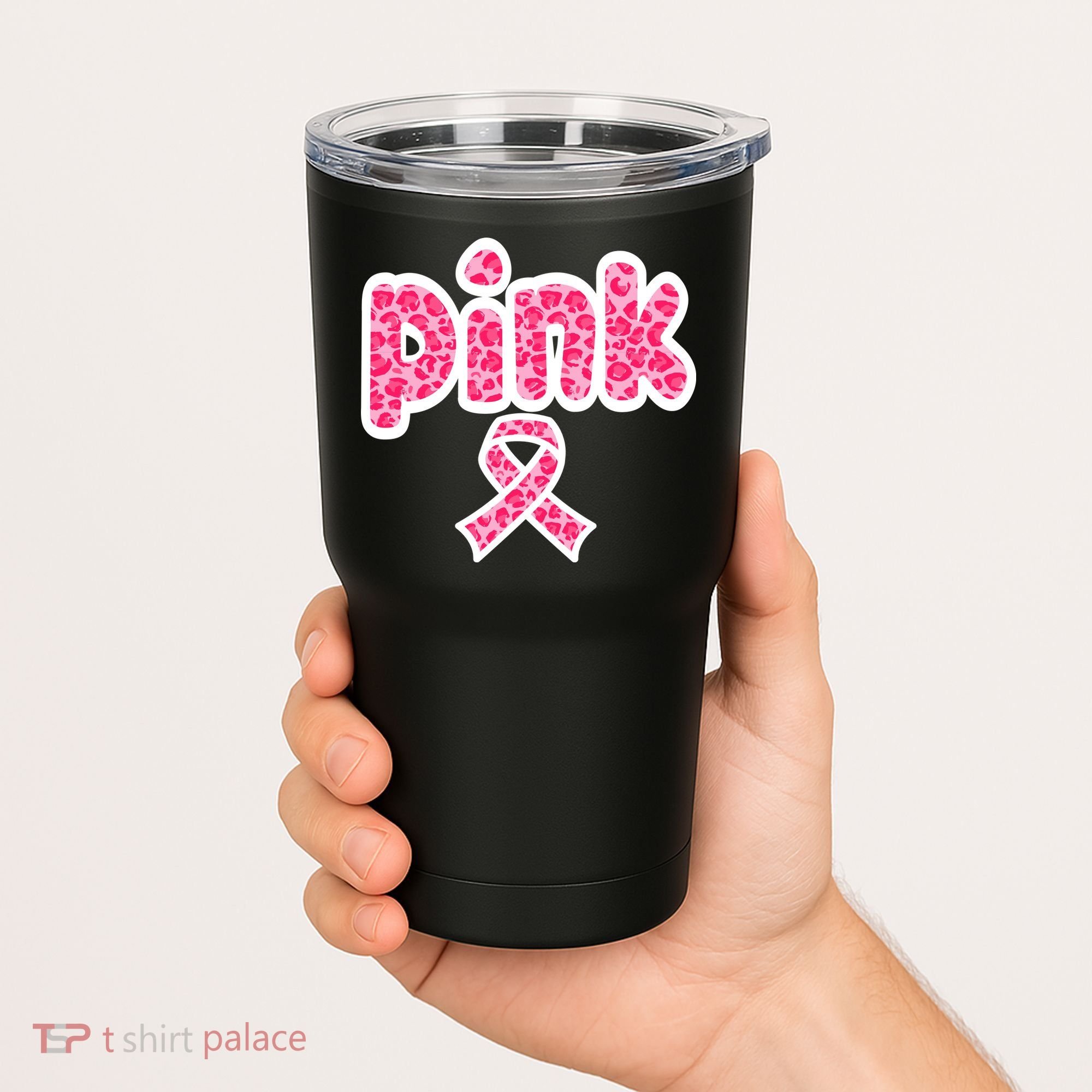 Breast Cancer Pink Ribbon Awareness Tumbler