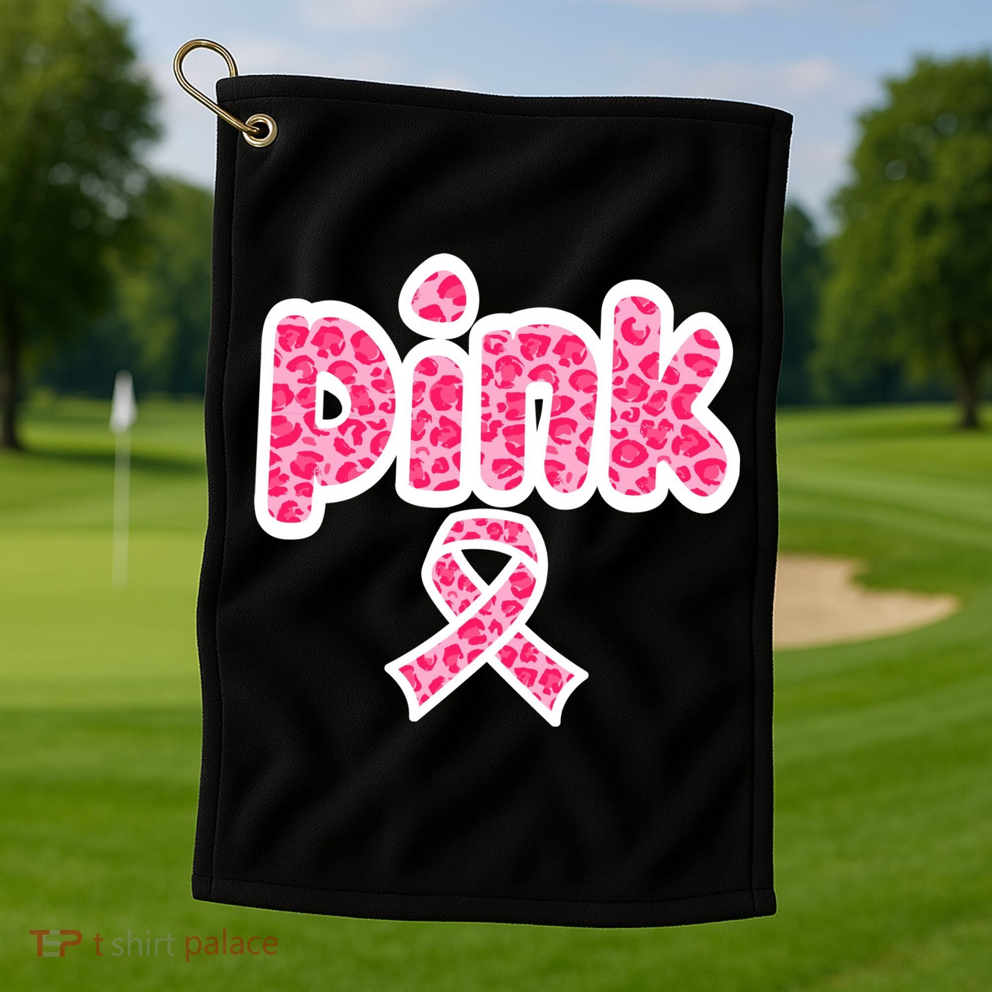 Breast Cancer Pink Ribbon Awareness Golf Towel