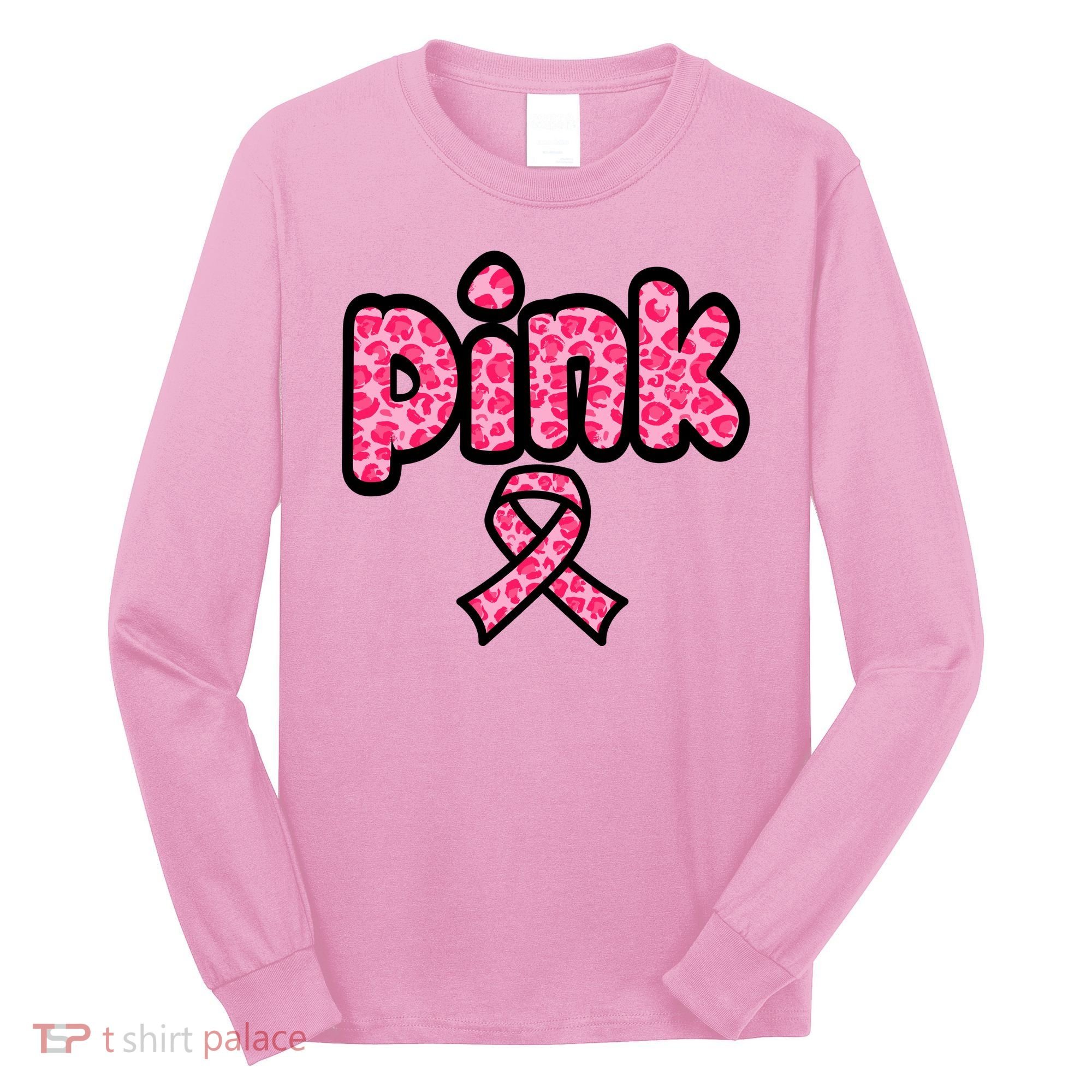 Breast Cancer Pink Ribbon Awareness Long Sleeve Shirt