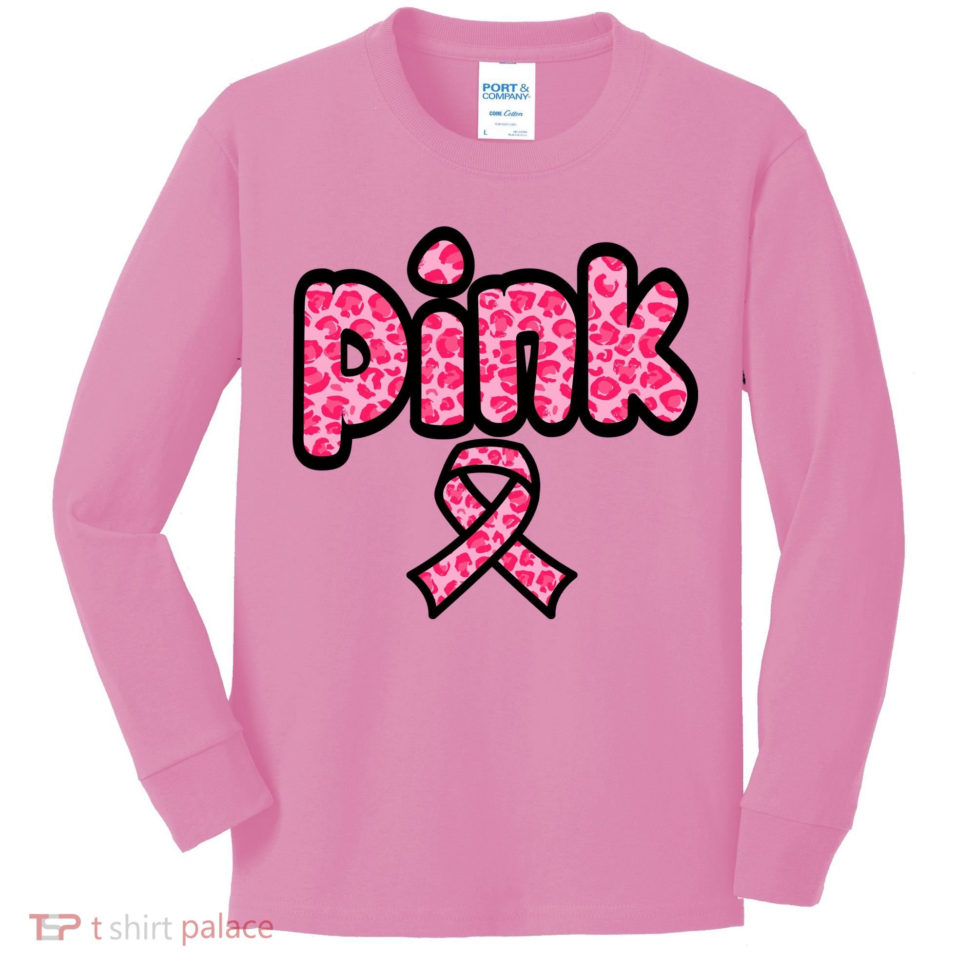 Breast Cancer Pink Ribbon Awareness Kids Long Sleeve Shirt
